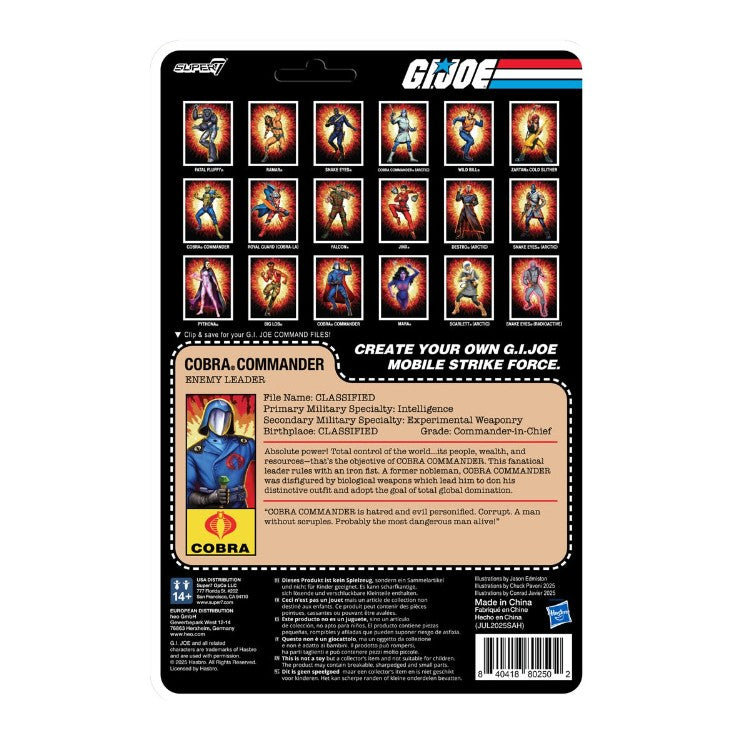 G.I. Joe Cobra Commander (Movie, Black Cape) 3 3/4-Inch ReAction+ Figure
