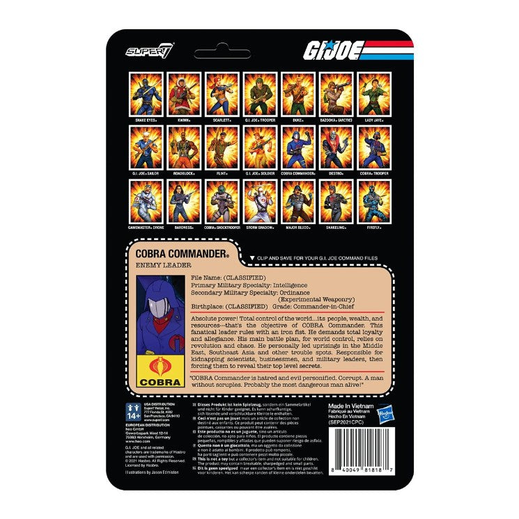 Sale - G.I. Joe Cobra Commander Navy ReAction Figure
