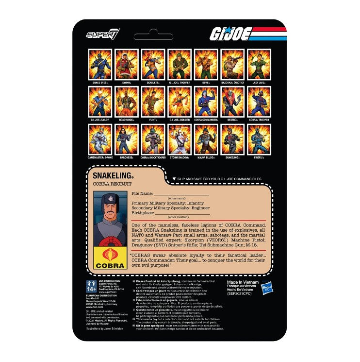 Sale - G.I. Joe Snakeling Mustahe Pink ReAction Figure
