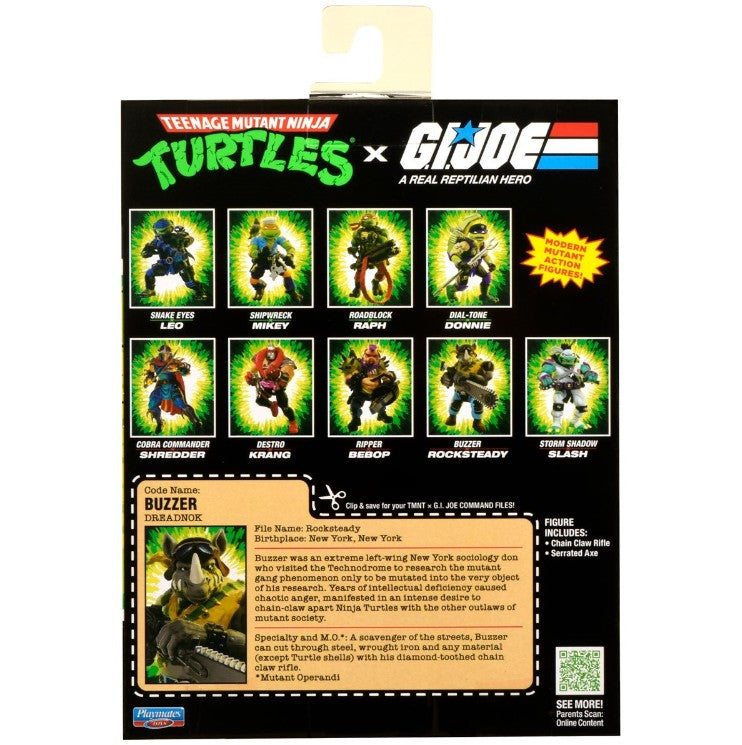 Teenage Mutant Ninja Turtles x G.I. Joe Rocksteady x Buzzer Action Figure