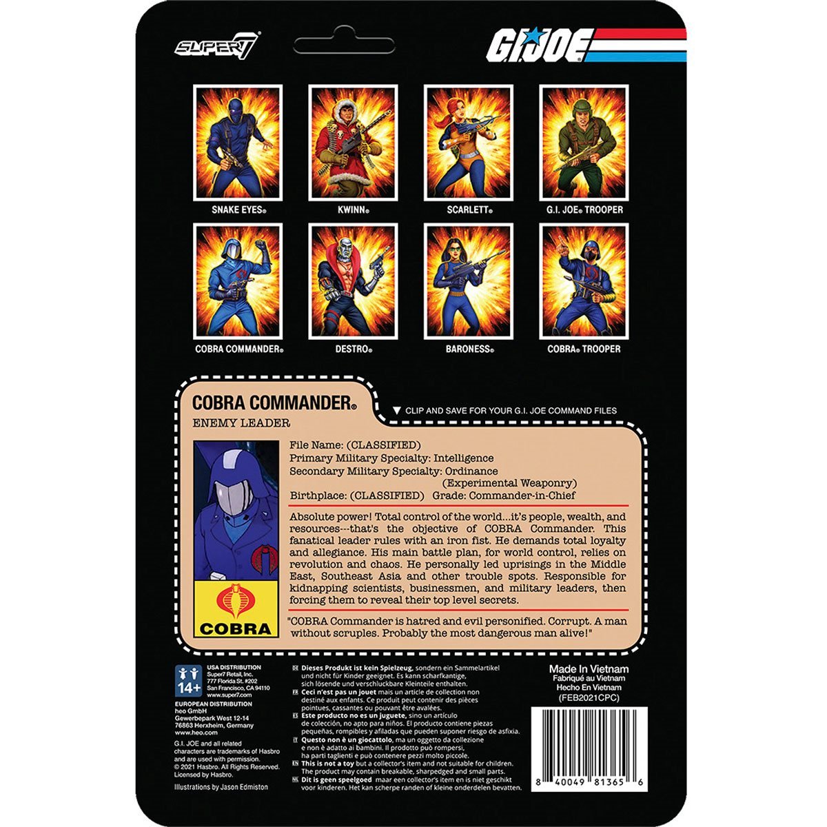 Sale - G.I. Joe Cobra commander 3 3/4-Inch ReAction Figure