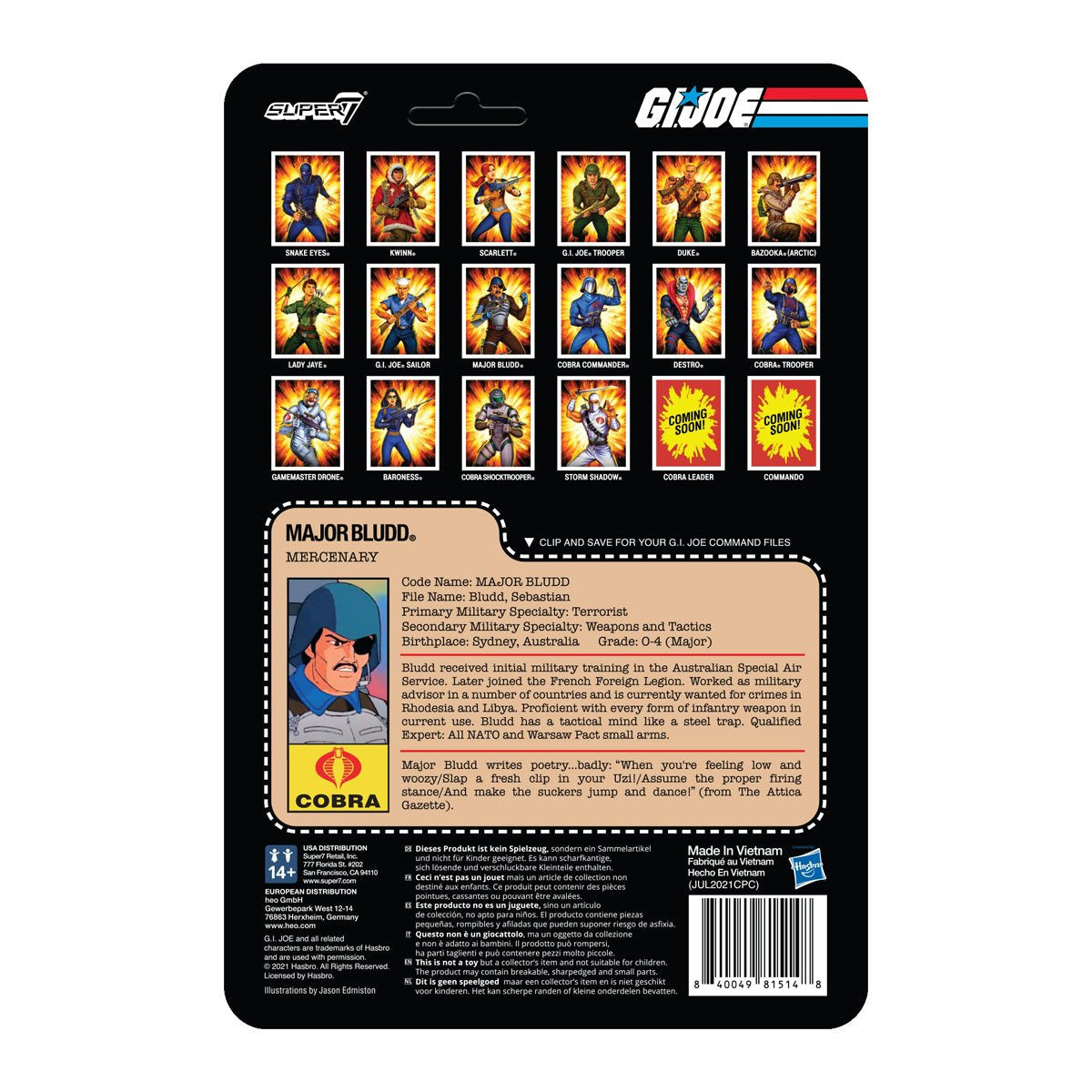 Sale - G.I. Joe Major Bludd 3 3/4-Inch ReAction Figure