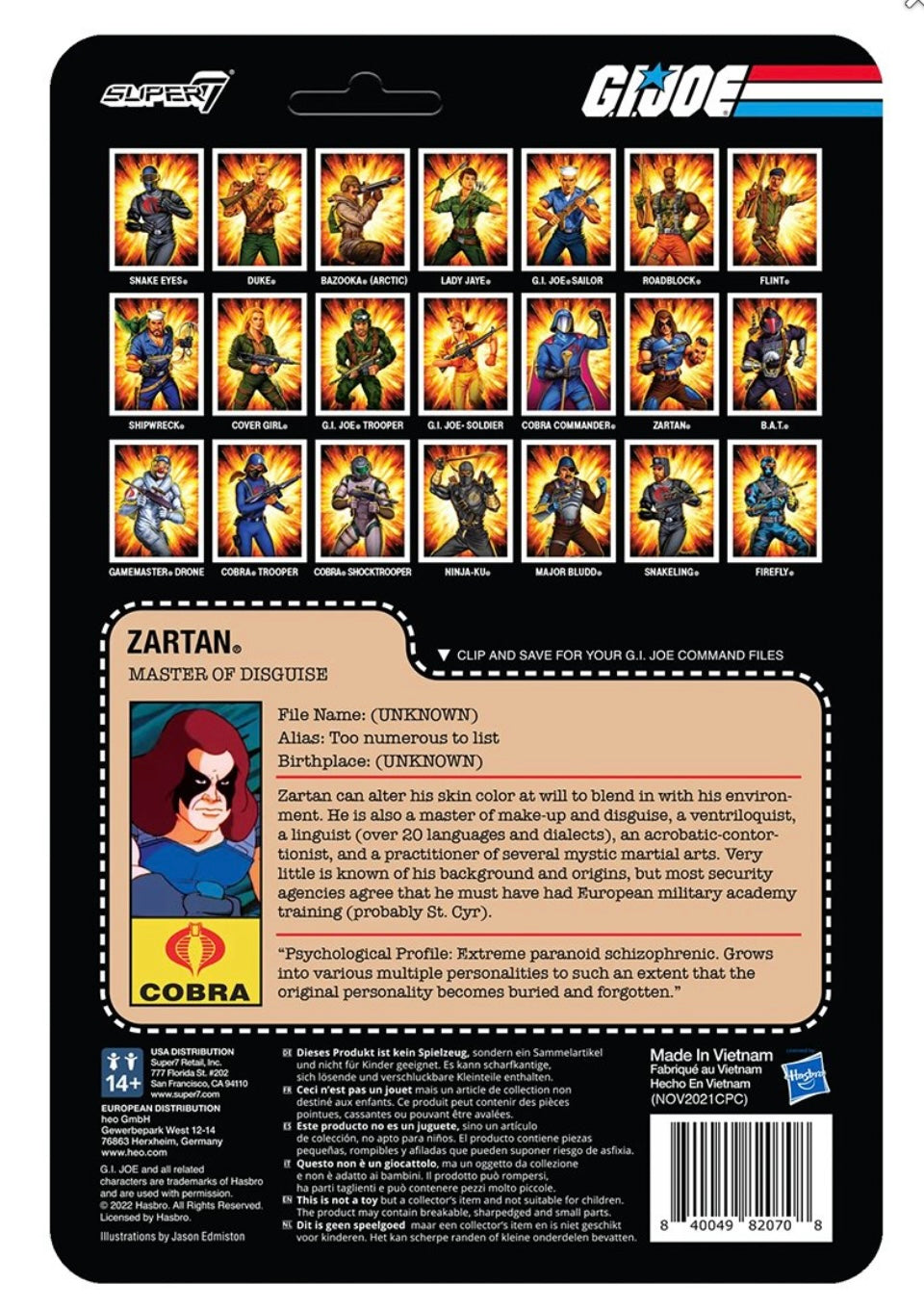 Sale - G.I. Joe Zartan 3 3/4-Inch ReAction Figure