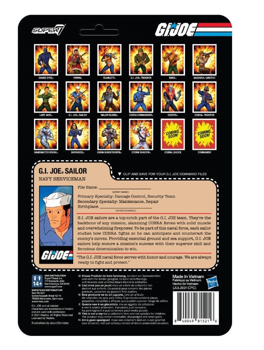Sale - G.I. Joe Blueshirt Mustache (Dark Brown) ReAction Figure