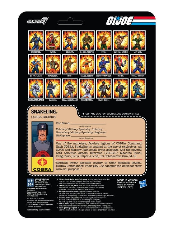 Sale - G.I. Joe Snakeling Clean-Shaven Tan ReAction Figure