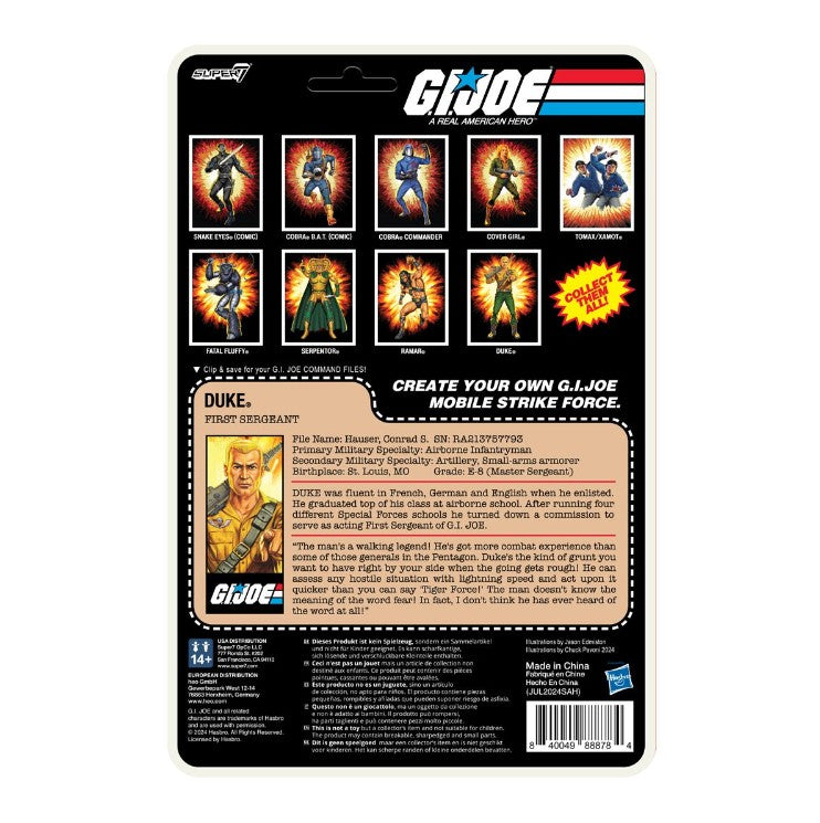 PREORDER Jan 25 - G.I. Joe Reaction+ Duke 3.75" O-Ring Figure