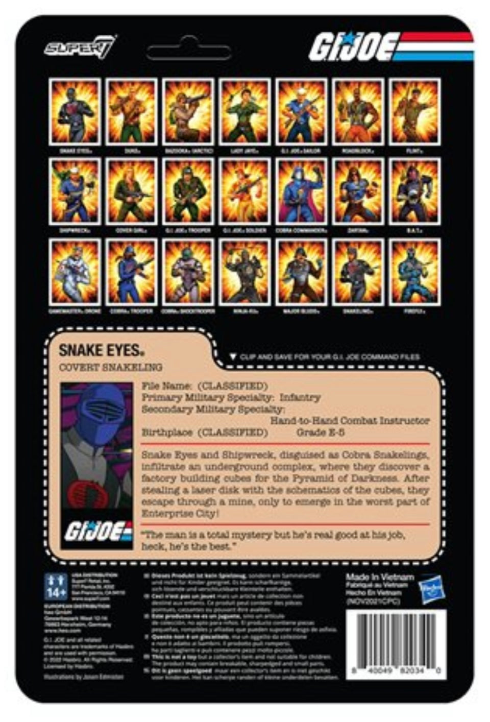 G.I. Joe Snake Eyes Version 4 3 3/4-Inch ReAction Figure