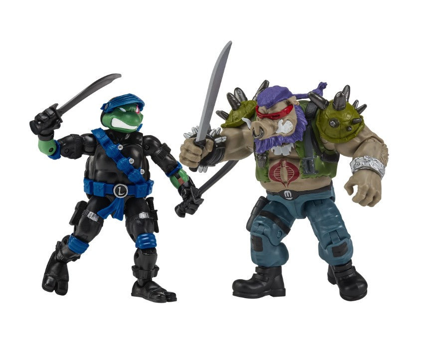 Teenage Mutant Ninja Turtles x G.I. Joe Leonardo x Snake Eyes vs Bebop x Ripper