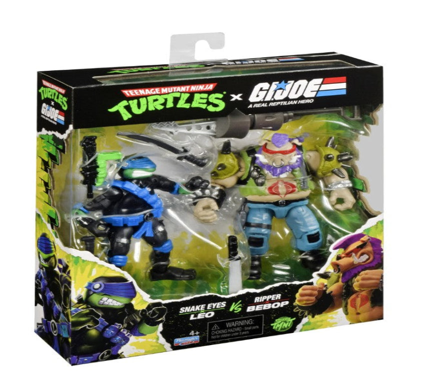 Teenage Mutant Ninja Turtles x G.I. Joe Leonardo x Snake Eyes vs Bebop x Ripper