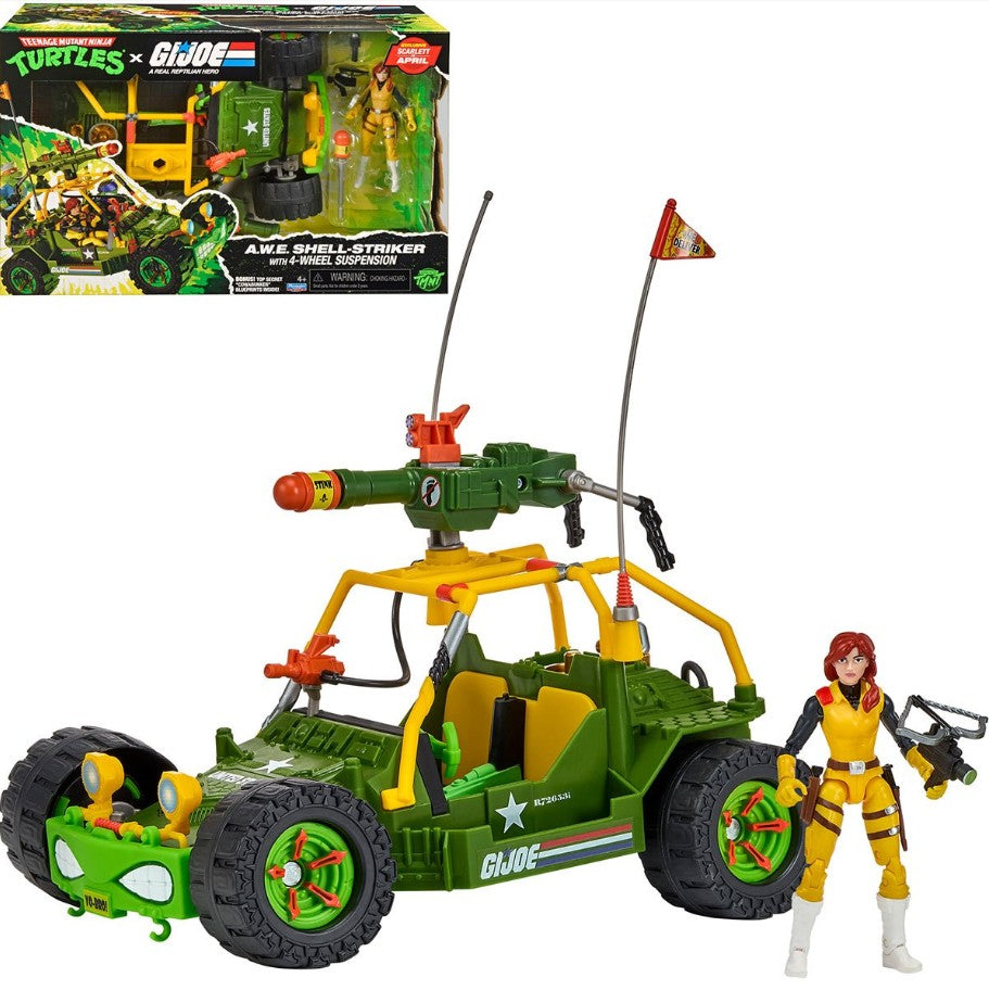 Teenage Mutant Ninja Turtles x G.I. Joe All-Weather and Environment (AWE) Shell-Striker Vehicle with Action Figure