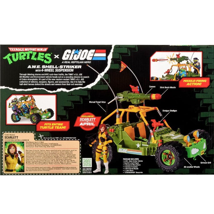 Teenage Mutant Ninja Turtles x G.I. Joe All-Weather and Environment (AWE) Shell-Striker Vehicle with Action Figure