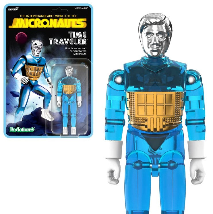 Micronauts Time Traveler (Translucent Blue) 3 3/4-Inch ReAction+ Figure