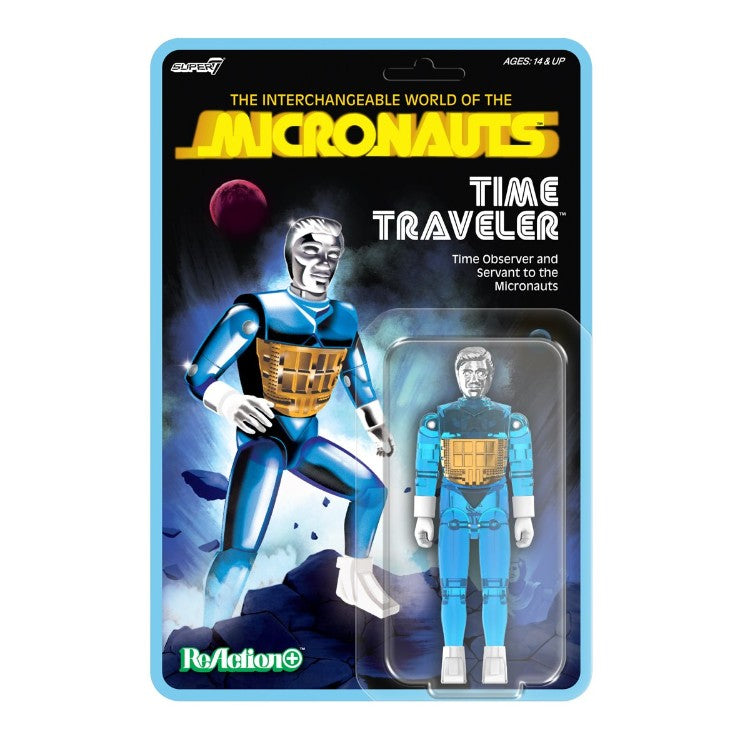 Micronauts Time Traveler (Translucent Blue) 3 3/4-Inch ReAction+ Figure
